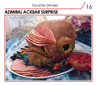 Admiral Ackbar's head as a sliced ham