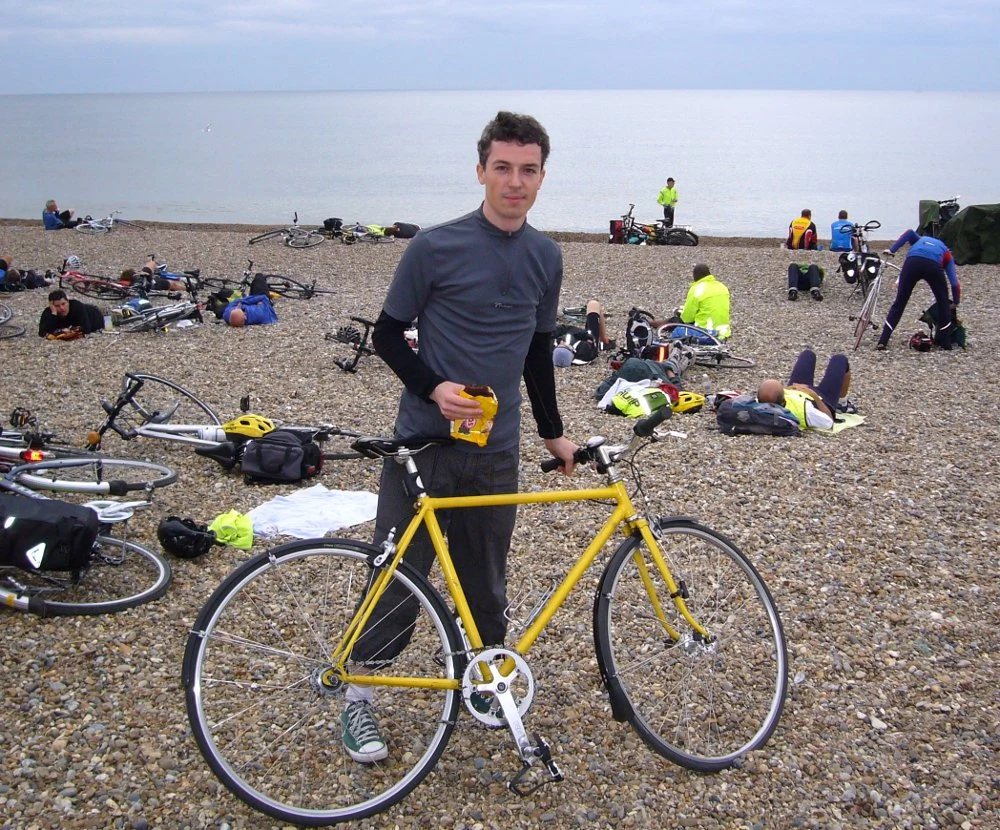 Me on Dunwich Beach at the end of the Dunwich Dynamo