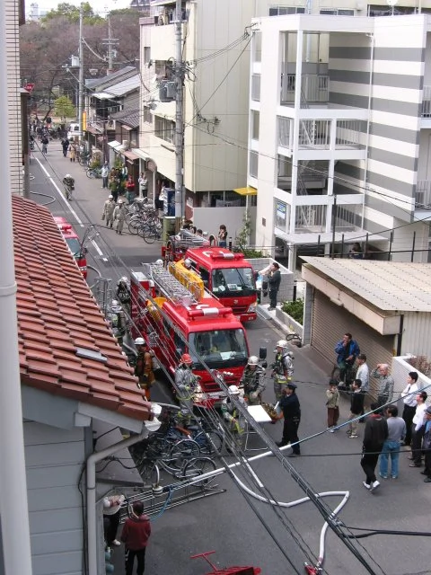 Apartment fire (balcony shot)