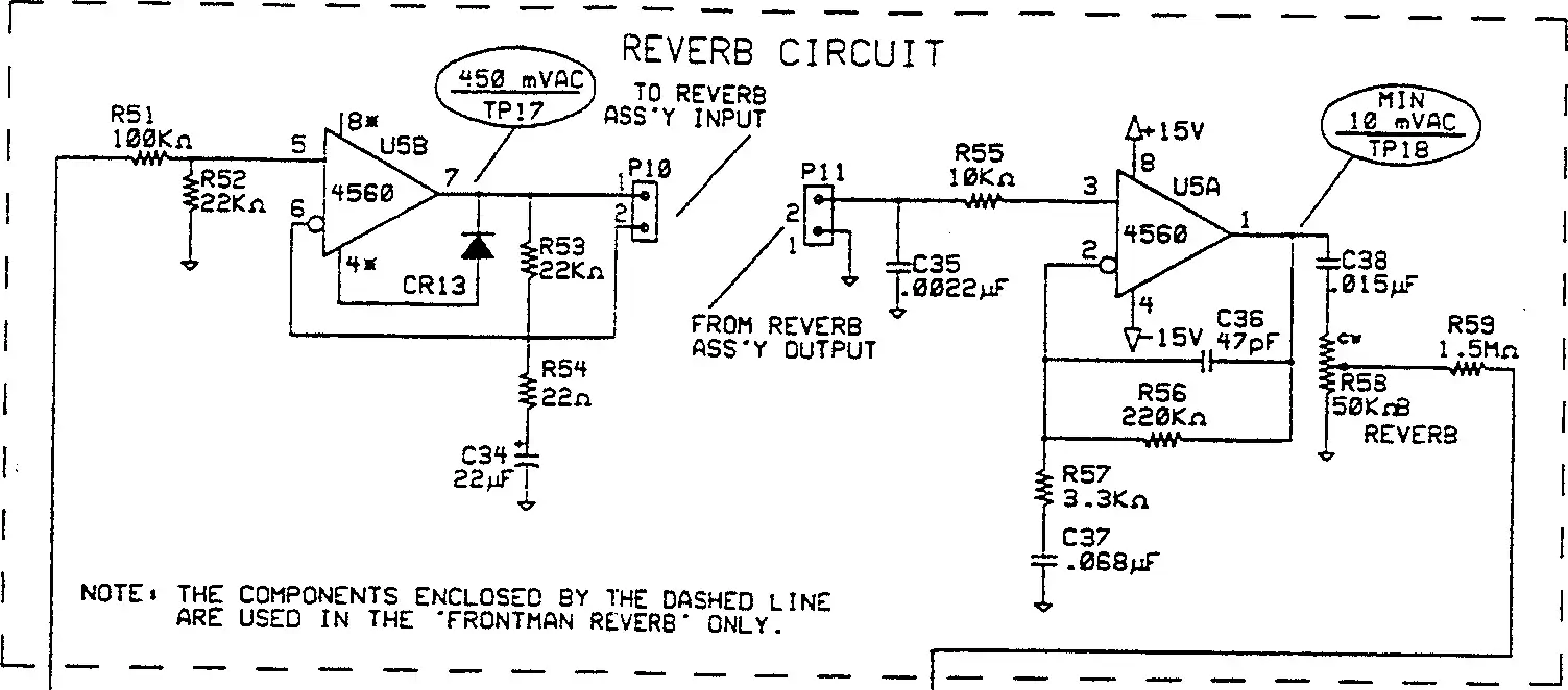 Reverb tank
driver section schematic