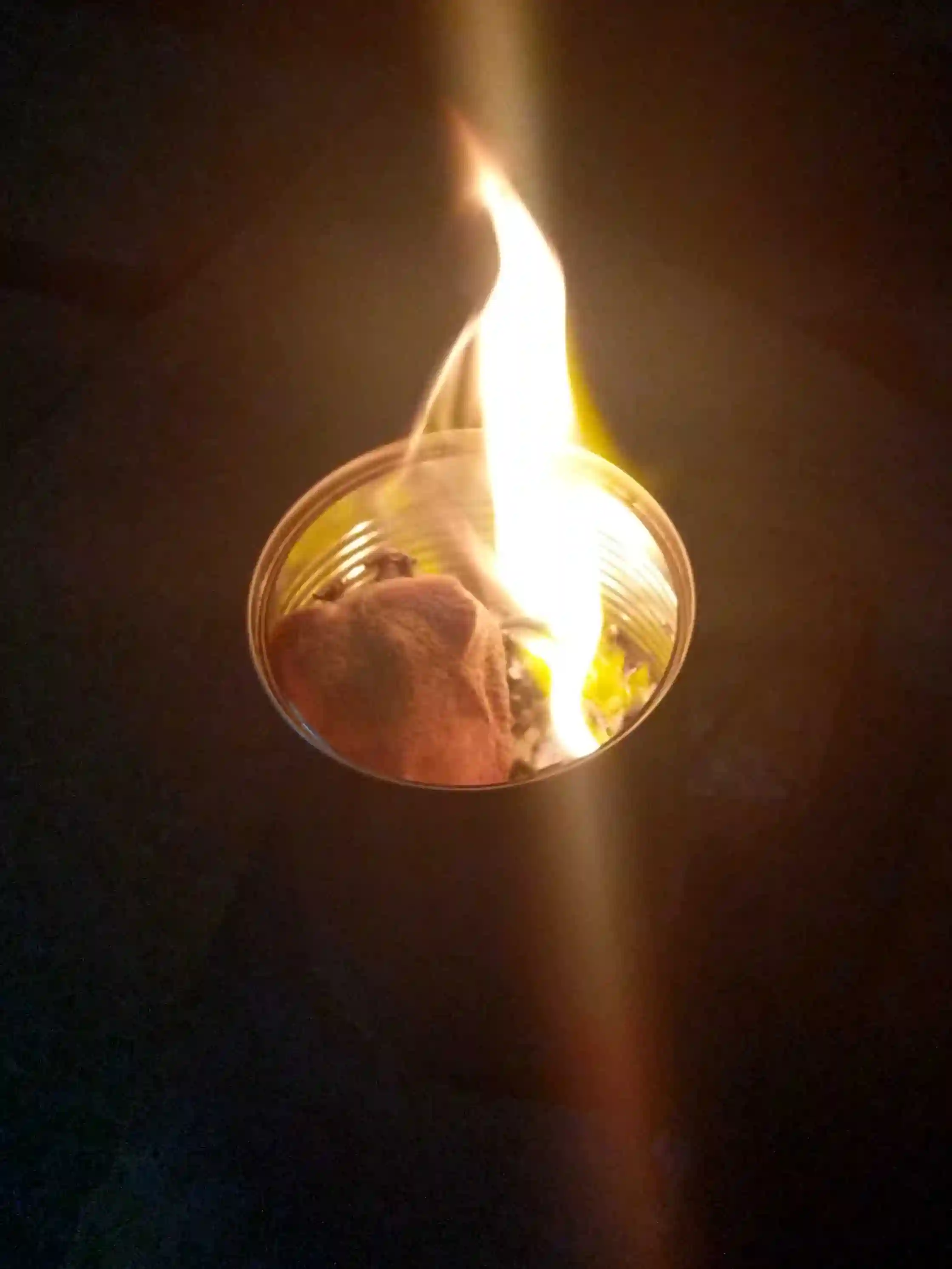 The lemon pig is burning in its can pyre