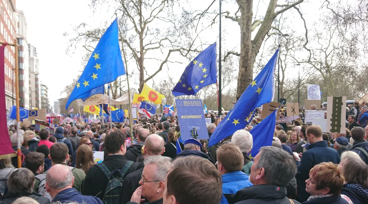 Marchers on Park Lane