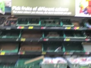 No fruit on the shelves at Tesco
