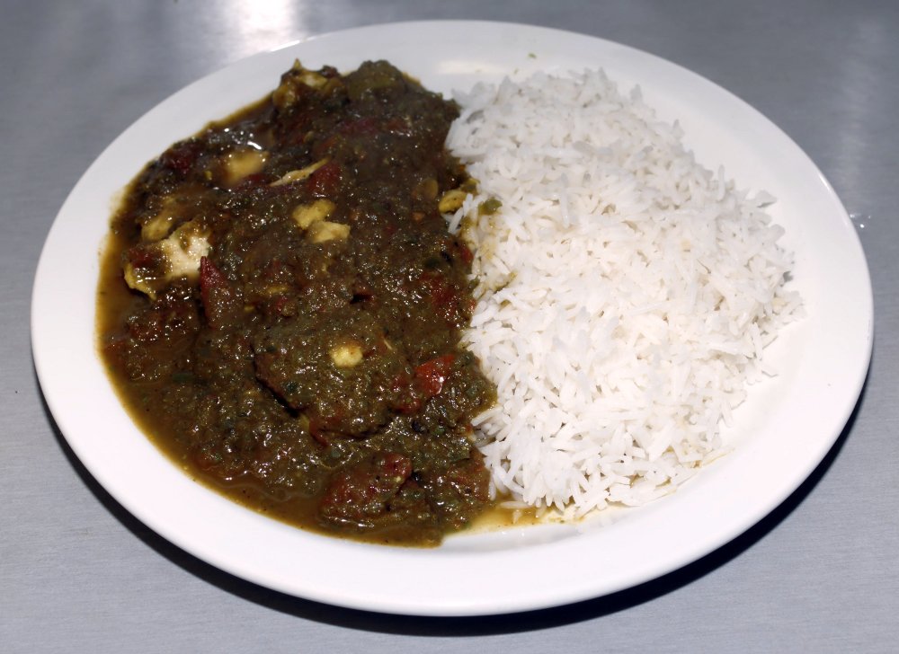 Fish curry with rice