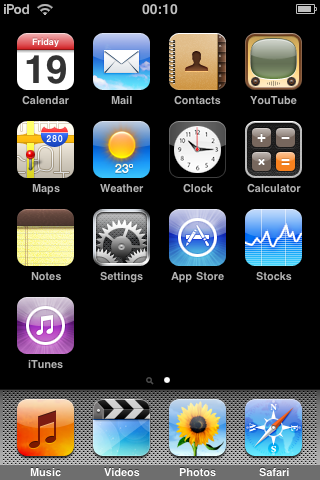 iPod touch home screen