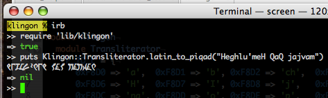 transliterating Klingon in Ruby